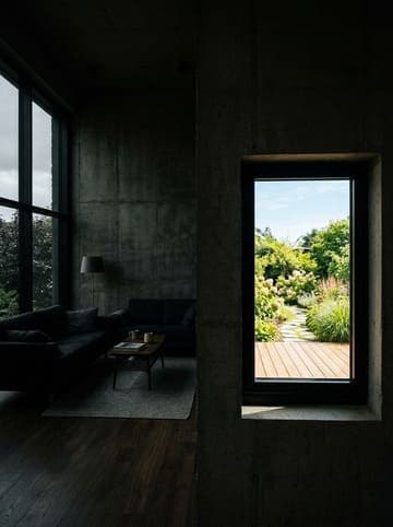 Тёмная гостиная с окнами на север — минимум естественного света