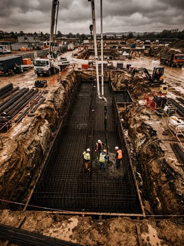 Избыточный фундамент — глубокая траншея с арматурой для одноэтажного дома