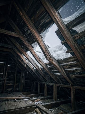 Провисшие стропила — снег продавил крышу из-за неправильного расчёта нагрузки
