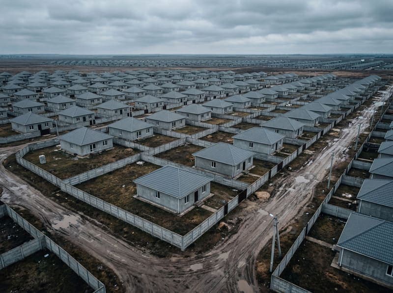 Посёлок типовых домов — десятки одинаковых построек по готовому проекту